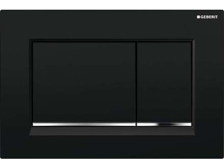 Geberit Sigma20 - Ovládací tlačítko splachování, černá/chrom 115.883.KM.1