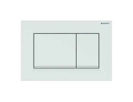 Geberit Sigma20 - Ovládací tlačítko splachování, matná bílá/bílá 115.883.01.1