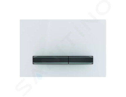 Geberit Sigma50 - Ovládací tlačítko splachování, bílá/černý chrom 115.671.11.2