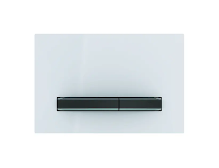 Geberit Sigma50 - Ovládací tlačítko splachování, bílá/černý chrom 115.671.11.2
