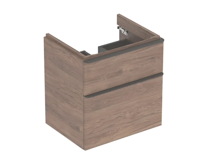 Geberit Smyle Square - Umyvadlová skříňka, 58x47x62 cm, 2 zásuvky, ořech/lávová 500.352.JR.1