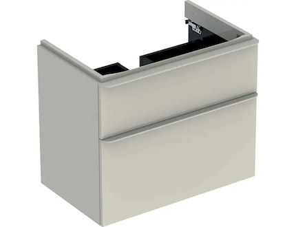 Geberit Smyle Square - Umyvadlová skříňka, 73x47x62 cm, 2 zásuvky, pískově šedá 500.353.JL.1