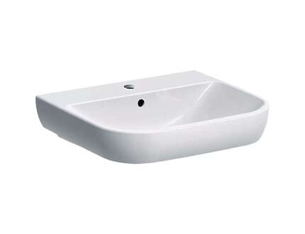 Geberit Smyle - Umyvadlo 55x48 cm, s přepadem, otvor pro baterii, bílá 500.227.01.1