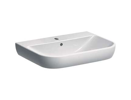 Geberit Smyle - Umyvadlo 65x48 cm, s přepadem, otvor pro baterii, bílá 500.230.01.1