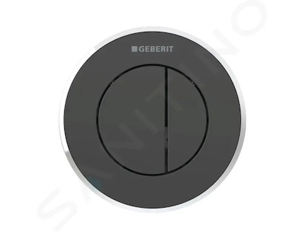Geberit Splachovací systémy - Oddálené ovládání splachování typ 10, 2-činné, pro nádržku pod omítku 8 cm, černá/lesklý chrom 116