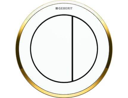 Geberit Splachovací systémy - Oddálené ovládání typ 10, pneumatické, pro 2 množství splachování, alpská bílá/pozlacená 116.057.K