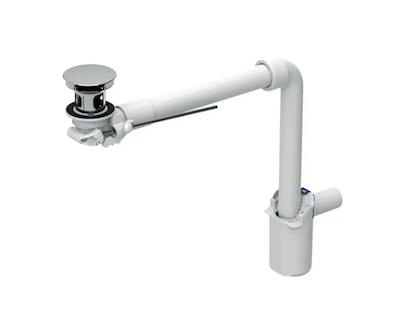 Geberit  - Úsporný sifon pro umyvadla s přepadem, výpusť s táhlem, chrom 152.072.21.1
