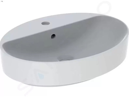 Geberit VariForm - Umyvadlo na desku 60x45 cm, s přepadem, otvor pro baterii, bílá 500.772.01.2
