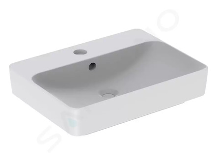 Geberit VariForm - Umyvadlo na desku 60x45 cm, s přepadem, otvor pro baterii, bílá 500.780.01.2