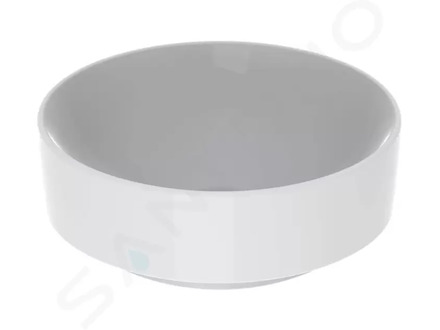 Geberit VariForm - Umyvadlo na desku, průměr 40 cm, bez přepadu, bez otvoru pro baterii, bílá 500.768.01.2