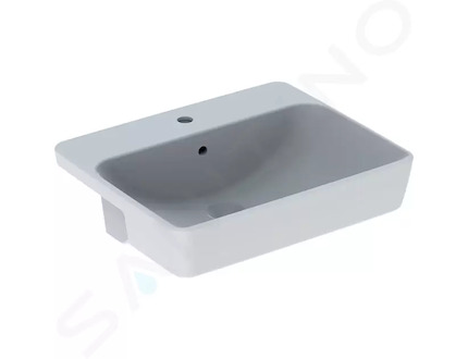 Geberit VariForm - Umyvadlo polozápustné, 55x45 cm, s přepadem, otvor pro baterii, bílá 500.681.01.1