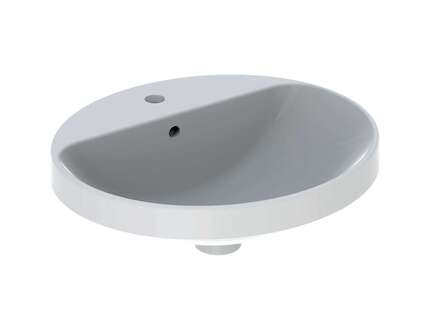 Geberit VariForm - Umyvadlo zápustné 50x45 cm, s přepadem, otvor pro baterii, bílá 500.712.01.2