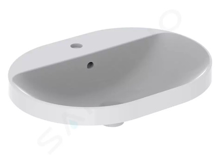 Geberit VariForm - Umyvadlo zápustné 60x45 cm, s přepadem, otvor pro baterii, bílá 500.732.01.2