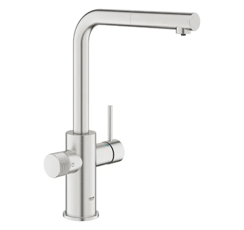 Grohe Blue Pure - Dřezová baterie Minta s filtrační funkcí a výsuvnou koncovkou, supersteel 30590DC0