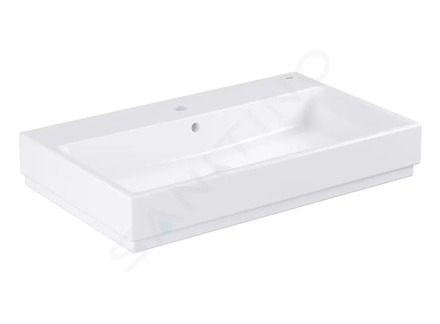 Grohe Cube Ceramic - Umyvadlo 80x49 cm,s přepadem, otvor pro baterii, PureGuard, alpská bílá 3946900H