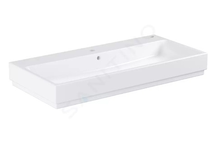 Grohe Cube Ceramic - Umyvadlo s přepadem, 101x49 cm, PureGuard, alpská bílá 3938600H