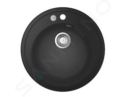 Grohe Dřezy - Kompozitní dřez K200 s automatickým odtokem, průměr 51 cm, granitová černá 31656AP0