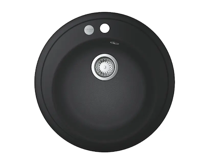 Grohe Dřezy - Kompozitní dřez K200 s automatickým odtokem, průměr 51 cm, granitová černá 31656AP0