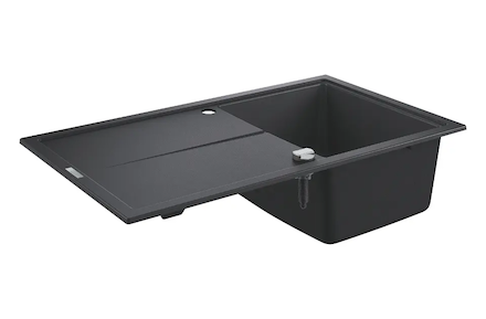 Grohe Dřezy - Kompozitní dřez K400 s automatickým odtokem, 86x50 cm, granitová černá 31640AP0