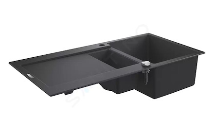 Grohe Dřezy - Kompozitní dřez K500 s automatickým odtokem, 100x50 cm, granitová černá 31646AP0