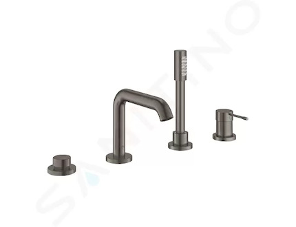 Grohe Essence - Baterie na okraj vany, 4-otvorová instalace, kartáčovaný tmavý grafit 19578AL1