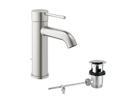 Grohe Essence - Páková umyvadlová baterie s výpustí, supersteel 23589DC1