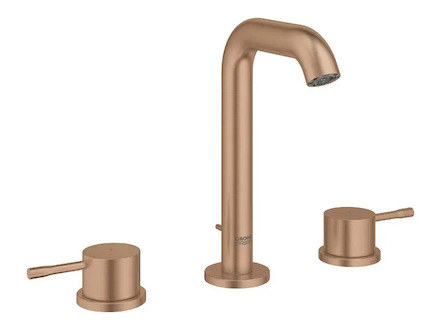 Grohe Essence - Umyvadlová baterie s výpustí, 3-otvorová instalace, kartáčovaný Warm Sunset 20296DL1