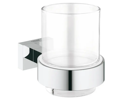 Grohe Essentials Cube - Sklenička s držákem, chrom 40755001
