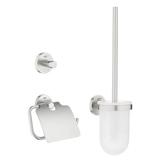 Grohe Essentials - Sada doplňků pro toaletu 3 v 1, supersteel 40407DC1