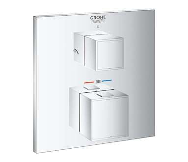 Grohe Grohtherm Cube - Termostatická baterie pod omítku pro 2 spotřebiče, chrom 24154000