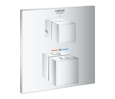 Grohe Grohtherm Cube - Termostatická baterie pod omítku pro 2 spotřebiče, chrom 24154000