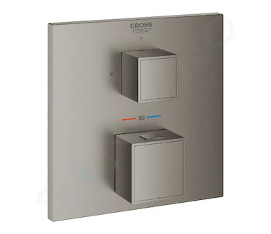 Grohe Grohtherm Cube - Termostatická sprchová baterie pod omítku, kartáčovaný Hard Graphite 24153AL0