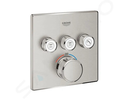 Grohe Grohtherm SmartControl - Termostatická baterie pod omítku, 3 ventily, supersteel 29126DC0