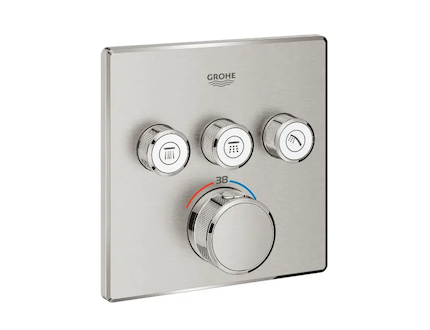 Grohe Grohtherm SmartControl - Termostatická baterie pod omítku, 3 ventily, supersteel 29126DC0