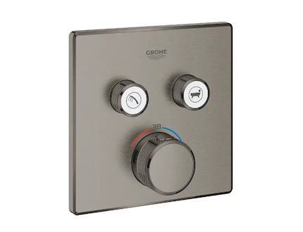 Grohe Grohtherm SmartControl - Termostatická baterie pod omítku se 2 ventily, kartáčovaný Hard Graphite 29124AL0