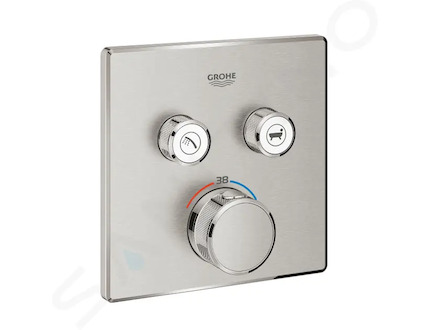 Grohe Grohtherm SmartControl - Termostatická baterie pod omítku se 2 ventily, supersteel 29124DC0
