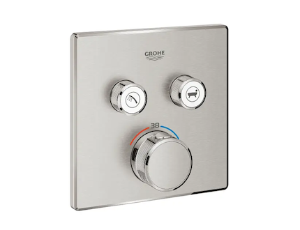Grohe Grohtherm SmartControl - Termostatická baterie pod omítku se 2 ventily, supersteel 29124DC0