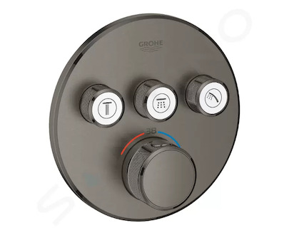 Grohe Grohtherm SmartControl - Termostatická sprchová podomítková baterie, 3 ventily, kartáčovaný Hard Graphite 29121AL0
