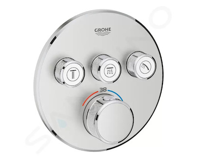 Grohe Grohtherm SmartControl - Termostatická sprchová podomítková baterie, 3 ventily, supersteel 29121DC0