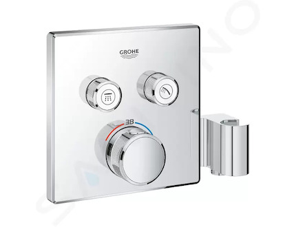 Grohe Grohtherm SmartControl - Termostatická vanová baterie pod omítku, se 2 ventily a držákem pro sprchu, chrom 29125000