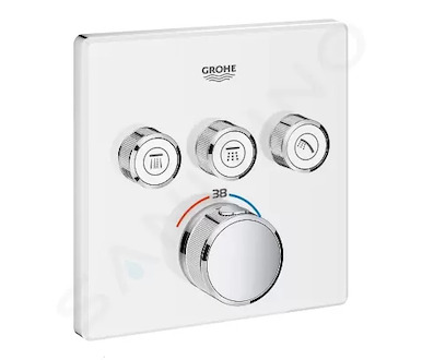 Grohe Grohtherm SmartControl - Termostatická vanová baterie pod omítku se 3 ventily, měsíční bílá 29157LS0