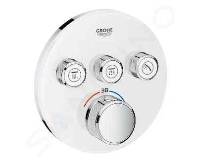 Grohe Grohtherm SmartControl - Termostatická vanová baterie pod omítku se 3 ventily, měsíční bílá 29904LS0