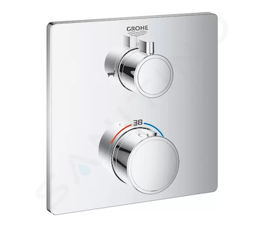 Grohe Grohtherm - Termostatická vanová baterie pro 2 spotřebiče, chrom 24080000