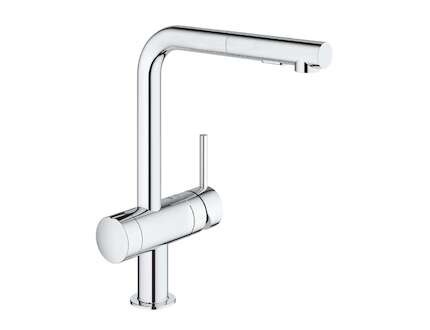 Grohe Minta - Dřezová baterie s výsuvnou sprškou a uzavíracím ventilem, chrom 31558000