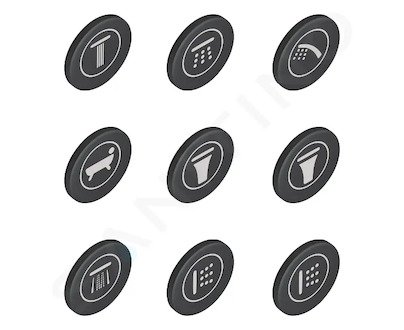 Grohe Náhradní díly - Krytky symbolů pro baterie SmartControl, 9 ks 14077XH0