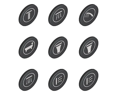 Grohe Náhradní díly - Krytky symbolů pro baterie SmartControl, 9 ks 14077XH0