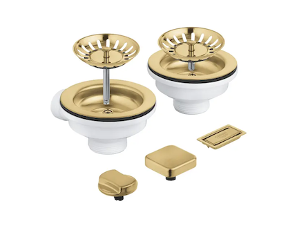 Grohe Příslušenství - Odtoková souprava pro dvoudřez, kartáčovaný Cool Sunrise 40998GN0