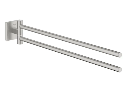 Grohe QuickFix Start Cube - Dvojitý držák ručníků, délka 44 cm, supersteel 40976DC0