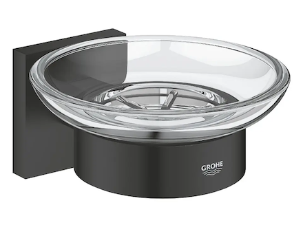 Grohe QuickFix Start Cube - Mýdlenka s držákem, sklo/matná černá 410962430