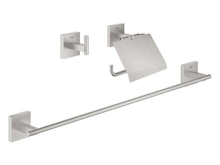 Grohe QuickFix Start Cube - Set koupelnových doplňků 3 v 1, supersteel 41124DC0
